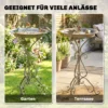 Vogelbad Met Vogelstandbeeld En Decoratieve Voet, Vintage Tuin Vogelbad Schaal Op Voet, Groen