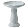 Vogelbad Van Hars Voor Buitengebruik, 51 Cm Rond Vogelbad Met Steenlook, Vrijstaande Vogelvoederdispenser, Grijs