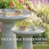 Vogelbad Van Hars Voor Buitengebruik, 51 Cm Rond Vogelbad Met Steenlook, Vrijstaande Vogelvoederdispenser, Grijs