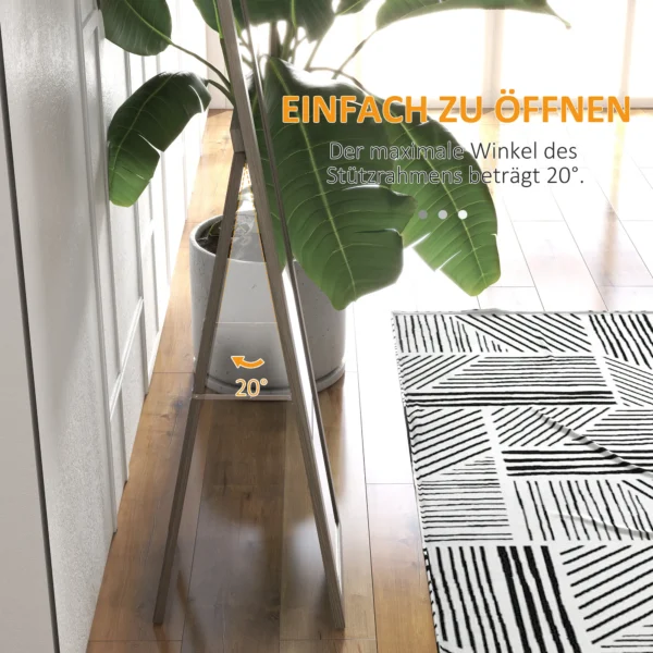 Volledige Lichaamsspiegel, 37 X 157 Cm, Om Op Te Hangen Of Neer Te Zetten, Rechthoekige Spiegel Voor Woonkamer, Slaapkamer, Grijs