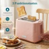 Waterkoker En Broodrooster set, 1,7L 2200W Snelkook waterkoker Met Automatische Uitschakeling En 2 sneetjes broodrooster Met Kruimellade, Roze
