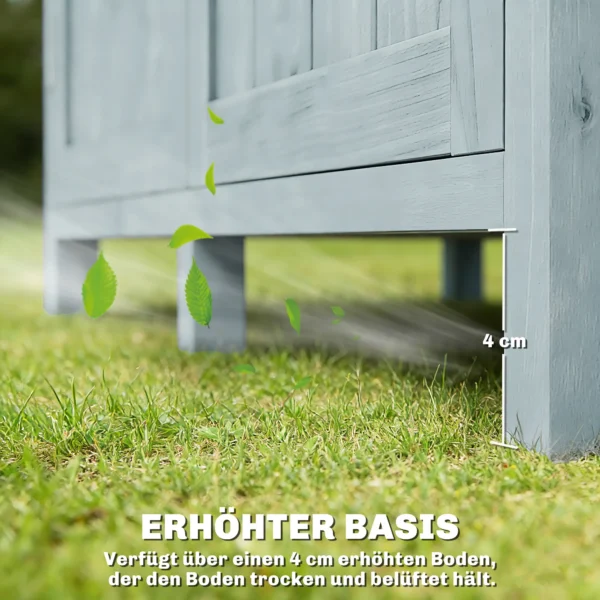 Weerbestendige Houten Tuinkast Met Dubbele Deur En Magneetsluiting Voor Tuin Terras 85 X 54 X 170 Cm Grijs