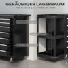 Werkplaatswagen Gereedschapswagen Met 7 Lades Afneembaar Zijrek 4 Wielen Met Parkeerrem, 96x33,5x75cm, Zwart