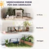 Werpkist Voor Puppy's, Werpdoos Puppyren Met 7 Panelen, 2 Zones, Wasbare Werpmat, 203x102x60cm Zwart