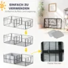 Werpkist Voor Puppy's, Werpdoos Puppyren Met 7 Panelen, 2 Zones, Wasbare Werpmat, 203x102x60cm Zwart