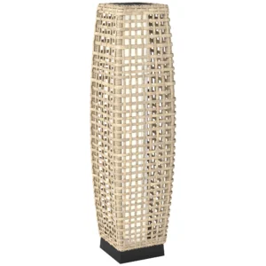 Zonne energie Staande Lamp Rattan Solarlampen Met Lichtsensor Automatische LED Solarlicht In Boho Stijl IP44 Waterdicht