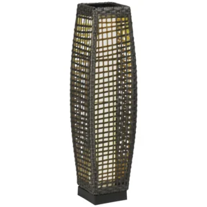Zonne energie Staande Lamp Rattan Solarlampen Met Lichtsensor Automatische LED Solarlicht In Boho stijl IP44 Waterdicht