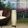 Zonne energie Staande Lamp Rattan Solarlampen Met Lichtsensor Automatische LED Solarlicht In Boho Stijl IP44 Waterdicht
