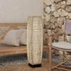 Zonne energie Staande Lamp Rattan Solarlampen Met Lichtsensor Automatische LED Solarlicht In Boho Stijl IP44 Waterdicht