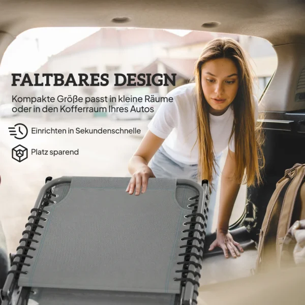 Zonneligstoel, Inklapbaar, Ademende Hoes, Metalen Frame, 189 X 58 X 30 Cm, Lichtgrijs