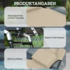 Zonneligstoel Met Gezichtsgat & Kussen, Opvouwbaar, Waterafstotende Hoes, Metalen Frame, Beige