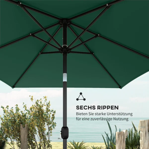 Zonnescherm 300 X 200 Cm Kantelbaar Balkonscherm Met Kruk Beschermhoes Groen