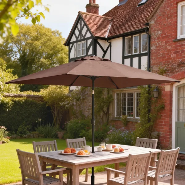 Zonnescherm 300 X 200 Cm Kantelbaar Balkonscherm Met Slinger Beschermhoes Bruin