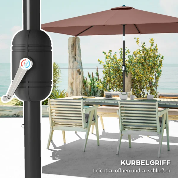 Zonnescherm 300 X 200 Cm Kantelbaar Balkonscherm Met Slinger Beschermhoes Bruin