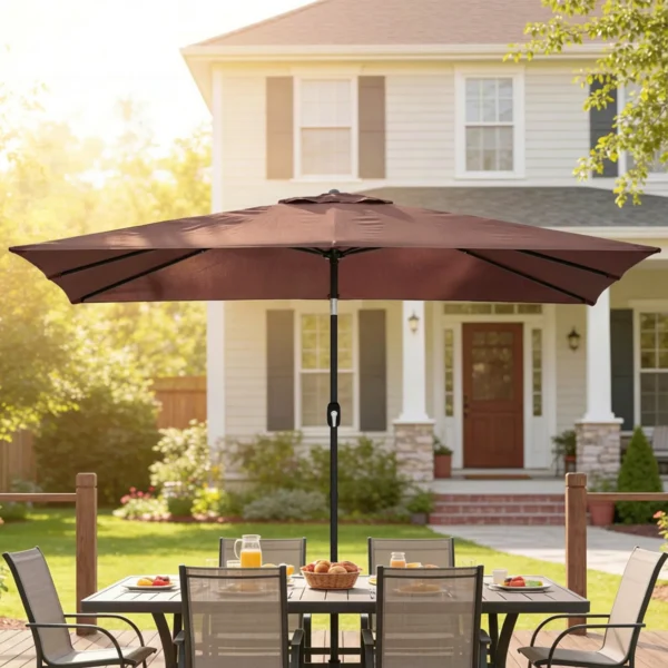 Zonnescherm 300 X 200 Cm Kantelbaar Balkonscherm Met Slinger Beschermhoes Bruin