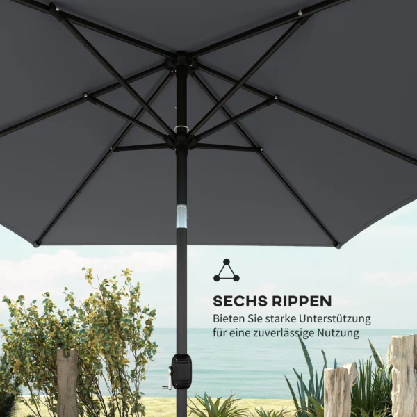 Zonnescherm 300 X 200 Cm Kantelbaar Balkonscherm Met Slinger Beschermhoes Donkergrijs