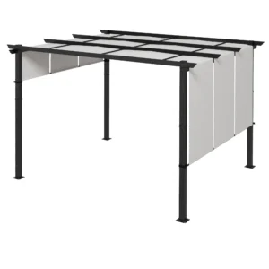Zonwering Luifel. Pergola, Weerbestendig, Incl. Bevestigingsmateriaal, 3 X 3,5 M, Donkergrijs