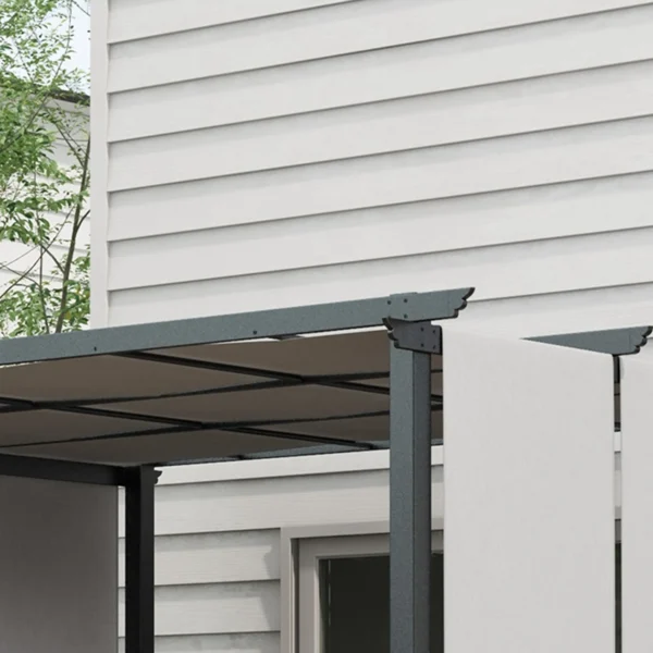 Zonwering Luifel. Pergola, Weerbestendig, Incl. Bevestigingsmateriaal, 3 X 3,5 M, Donkergrijs