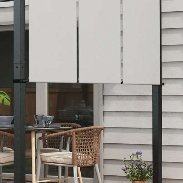 Zonwering Luifel. Pergola, Weerbestendig, Incl. Bevestigingsmateriaal, 3 X 3,5 M, Donkergrijs