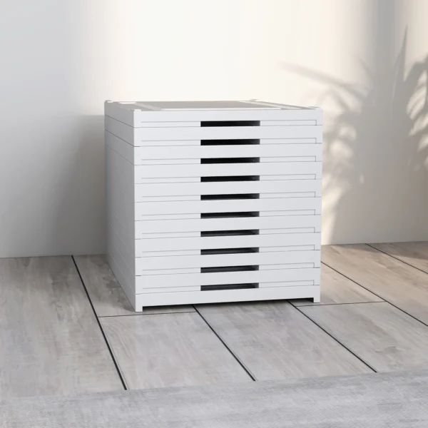 10 traps Schoenenrek, Schoenenkast, Opvouwbaar, Geventileerde Achterkant, Kunststof, Wit