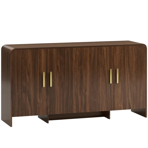 152 Cm Sideboard Buffetkast Met Soft Close Deuren, TV Kast Voor Televisies Tot 72 Inch, Walnootbruin
