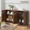 152 Cm Sideboard Buffetkast Met Soft Close Deuren, TV Kast Voor Televisies Tot 72 Inch, Walnootbruin