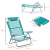 2 delige Set Opvouwbare Campingstoelen Met 6 voudig Verstelbare Netrugleuning Hoofdsteun 62 X 65 X 80 Cm Turquoise