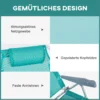 2 delige Set Opvouwbare Campingstoelen Met 6 voudig Verstelbare Netrugleuning Hoofdsteun 62 X 65 X 80 Cm Turquoise