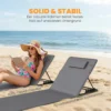 2 delige Set Strandmat Met Verstelbare Rugleuning, Inklapbaar, Lichtgewicht Strandligstoel Met Hoofdkussen En Opbergtas