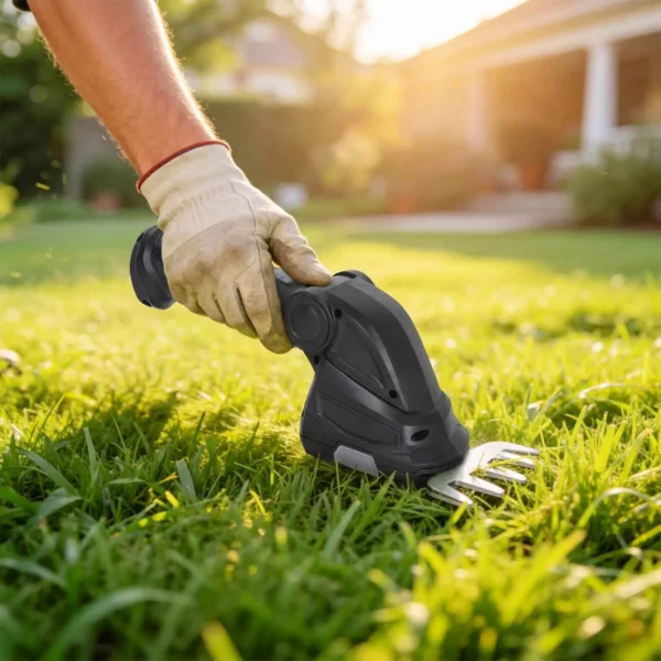 2 in 1 Elektrische Hagen & Struikenschaar Met 2 X 7,2V Oplaadbare 2,0 Ah Batterij, 2 Vervangbare Messen Zwart