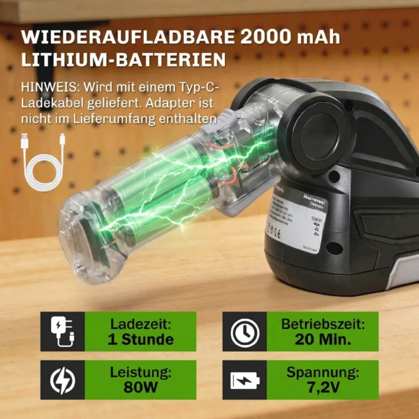2 in 1 Elektrische Hagen & Struikenschaar Met 2 X 7,2V Oplaadbare 2,0 Ah Batterij, 2 Vervangbare Messen Zwart