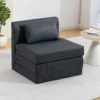 2 in 1 Slaapstoel Opvouwbaar Sofa Bed Met Linnenstructuur, Gevoerd Gastenbed Klapstoel, Donkergrijs