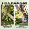 2 in 1 Takkenzaag Met Geïntegreerde Takkenschaar, Boomzaag Met Telescoopsteel 135/172/199 Cm Voor Hoge Takken Oranje