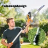 2 in 1 Takkenzaag Met Geïntegreerde Takkenschaar, Boomzaag Met Telescoopsteel 135/172/199 Cm Voor Hoge Takken Oranje