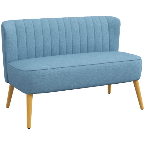 2 zits Bank, Zachte Bekleding, Onderhoudsvriendelijke Hoes, Tot 220 Kg, 117 X 56,5 X 77 Cm, Blauw