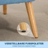 2 zits Bank, Zachte Bekleding, Onderhoudsvriendelijke Hoes, Tot 220 Kg, 117 X 56,5 X 77 Cm, Blauw