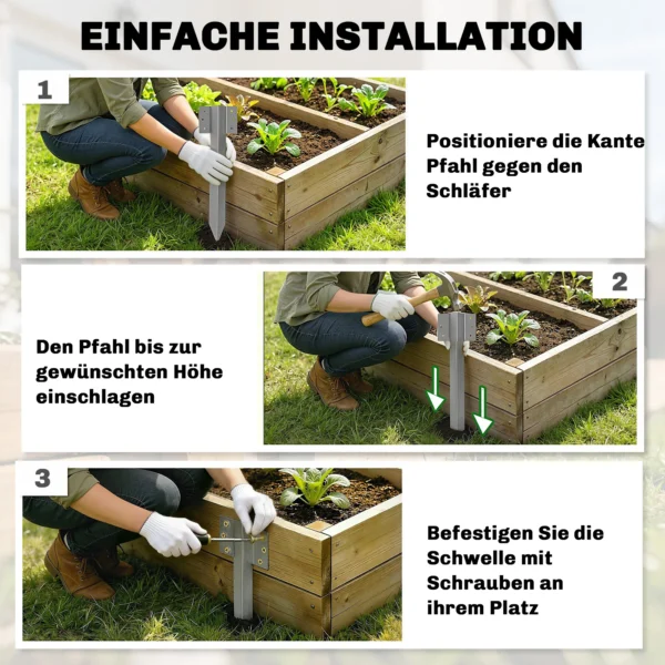 20 pack Spoorbielzen Bevestigingshoeken, 41 Cm Zware Last Verzinkte Stalen Palen Met Schroeven En Handschoenen