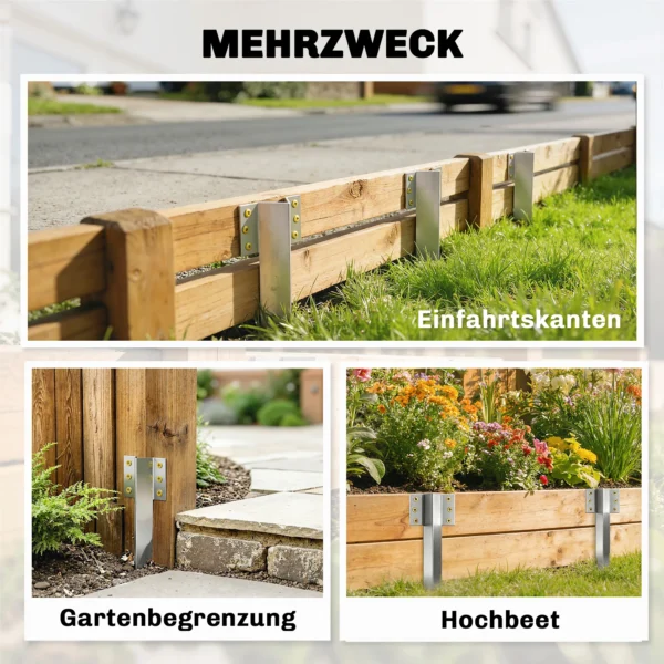 20 pack Spoorbielzen Bevestigingshoeken, 41 Cm Zware Last Verzinkte Stalen Palen Met Schroeven En Handschoenen