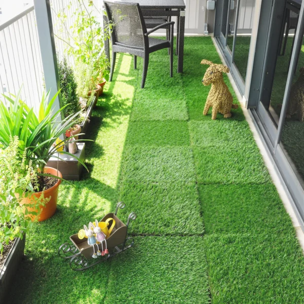 22 delige Set Kunstgras Tegels 30x30 Cm Grastegels Met Drainagesysteem, 2m² Kunststof Grastapijt