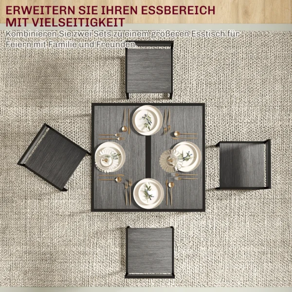 3 delige Bartafel Set Hoge Tafel Set 3 delig, 2 Stoelen, 1 Tafel, 90 Cm X 47 Cm X 76 Cm, Grijs