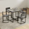 3 delige Bartafel Set Hoge Tafel Set 3 delig, 2 Stoelen, 1 Tafel, 90 Cm X 47 Cm X 76 Cm, Grijs