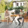 3 delige Eetgroep Voor 2 Personen Inklapbare Eettafel Met 2 Inklapbare Stoelen Voor Terras Balkon Teak
