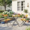 3 delige Eetgroep Voor 2 Personen Inklapbare Eettafel Met 2 Inklapbare Stoelen Voor Terras Balkon Teak