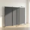 3 delige Ruimteverdeler 260 X 30 Cm Vrijstaande Paravent Scheidingswand Privacy Scherm Gemaakt Van Metaal, Outdoor Ruimteverdeler Donkergrijs