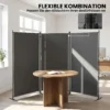 3 delige Ruimteverdeler 260 X 30 Cm Vrijstaande Paravent Scheidingswand Privacy Scherm Gemaakt Van Metaal, Outdoor Ruimteverdeler Donkergrijs