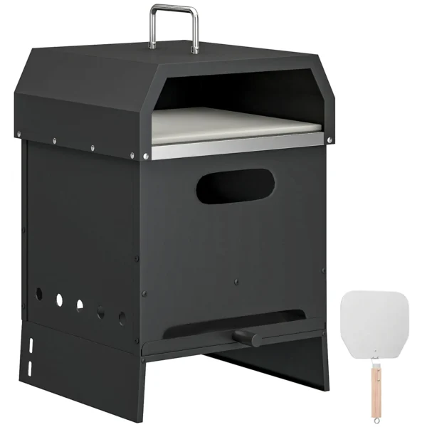 3 in 1 Buiten Pizzaoven Houtgestookte Pizza Oven 2 Niveau Oven Met Pizzasteen Handvatten Pizzaschep
