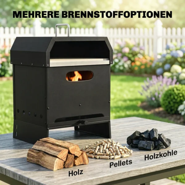 3 in 1 Buiten Pizzaoven Houtgestookte Pizza Oven 2 Niveau Oven Met Pizzasteen Handvatten Pizzaschep