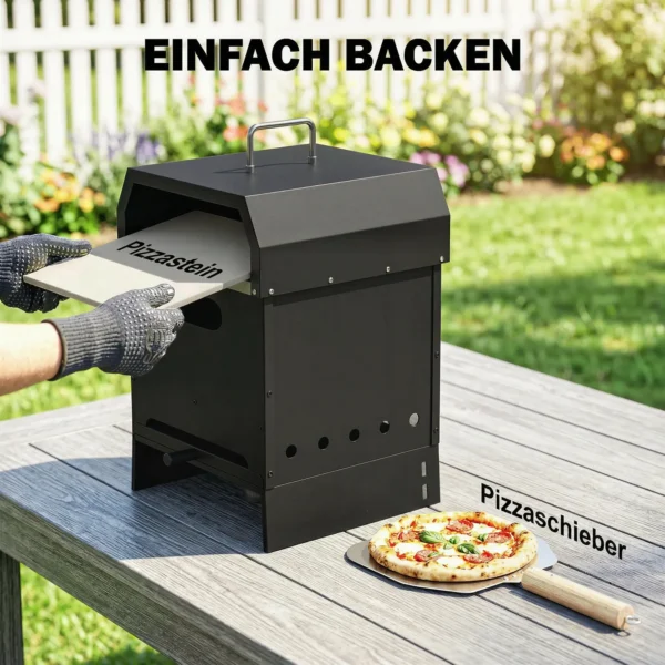 3 in 1 Buiten Pizzaoven Houtgestookte Pizza Oven 2 Niveau Oven Met Pizzasteen Handvatten Pizzaschep