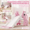 3 in 1 Glijbaan Voor Kinderen, Giraffevorm, Basketbalring, Bal, Roze