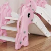 3 in 1 Glijbaan Voor Kinderen, Giraffevorm, Basketbalring, Bal, Roze